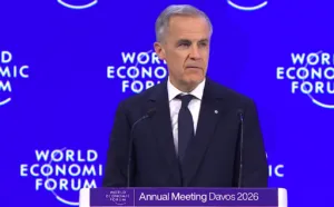 Mark Carney giving his speech at the WEF on 2026
