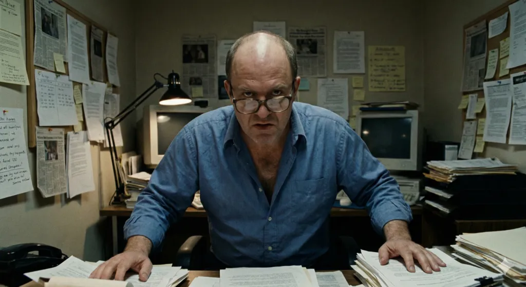 Harry Featherstone working in his office